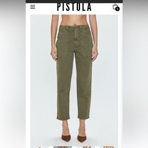 Pistola Pamela high rise straight trouser- olive green
